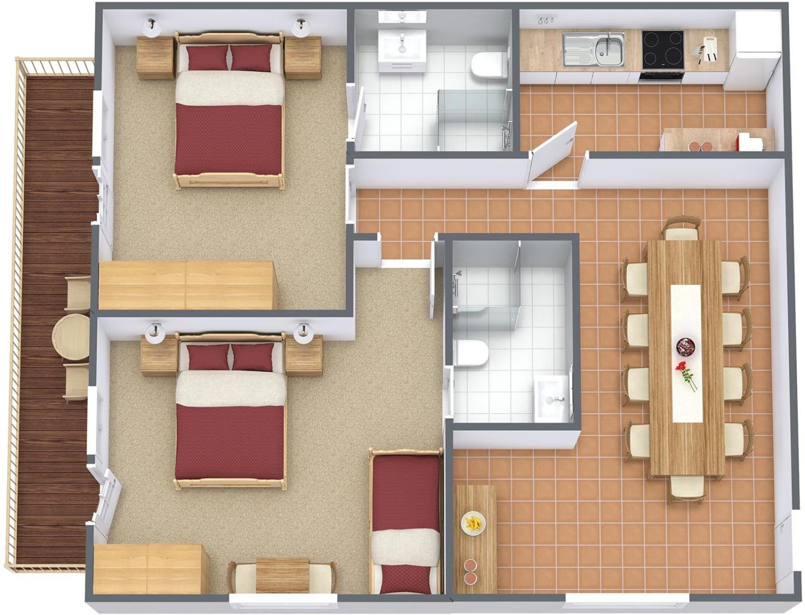 Appartement met 2 Slaapkamers en Balkon